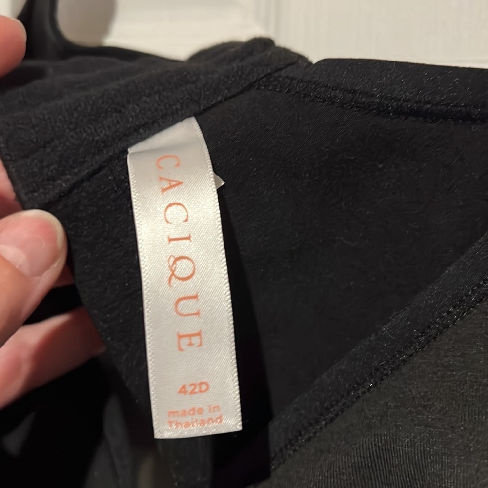 Like new 42 D black cotton lightly padded lounge bra - Picture 2 of 3